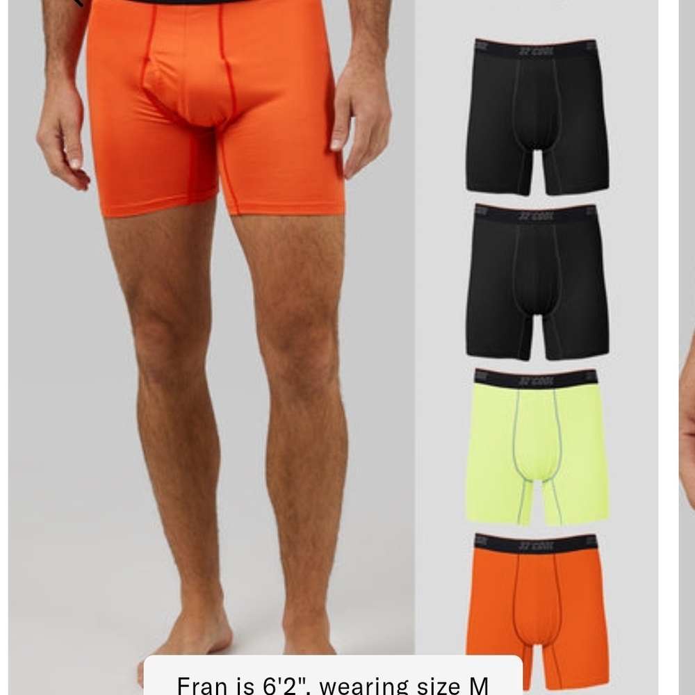 32 Degrees Men's Boxer Briefs - Orange, Black, and Yellow  Order 2 Ext In Error.